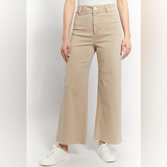 NWT OAT NEW YORK HIGH‎ RISE WIDE LEG Jeans Raw Hem Size 4/27 - Picture 2 of 16